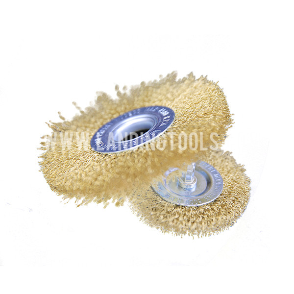 Circular Brushes Crimped Brass Wire 50mm  With Hex Bolt .  Use For Drill Machine  510102
