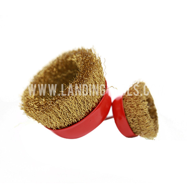 Circular Brushes Crimped Brass Wire 50mm  With Hex Bolt .  Use For Drill Machine   510202