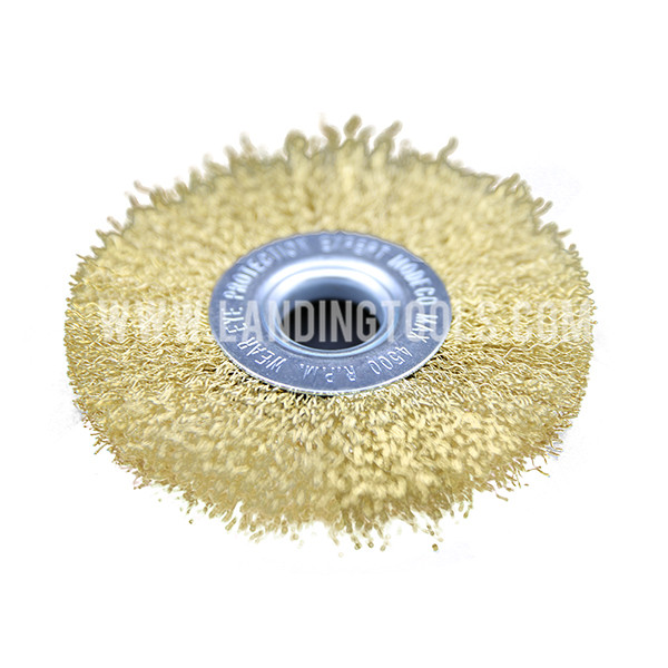 Circular Brushes Crimped Brass Wire 100mm  Use For Angle Grinde   510602