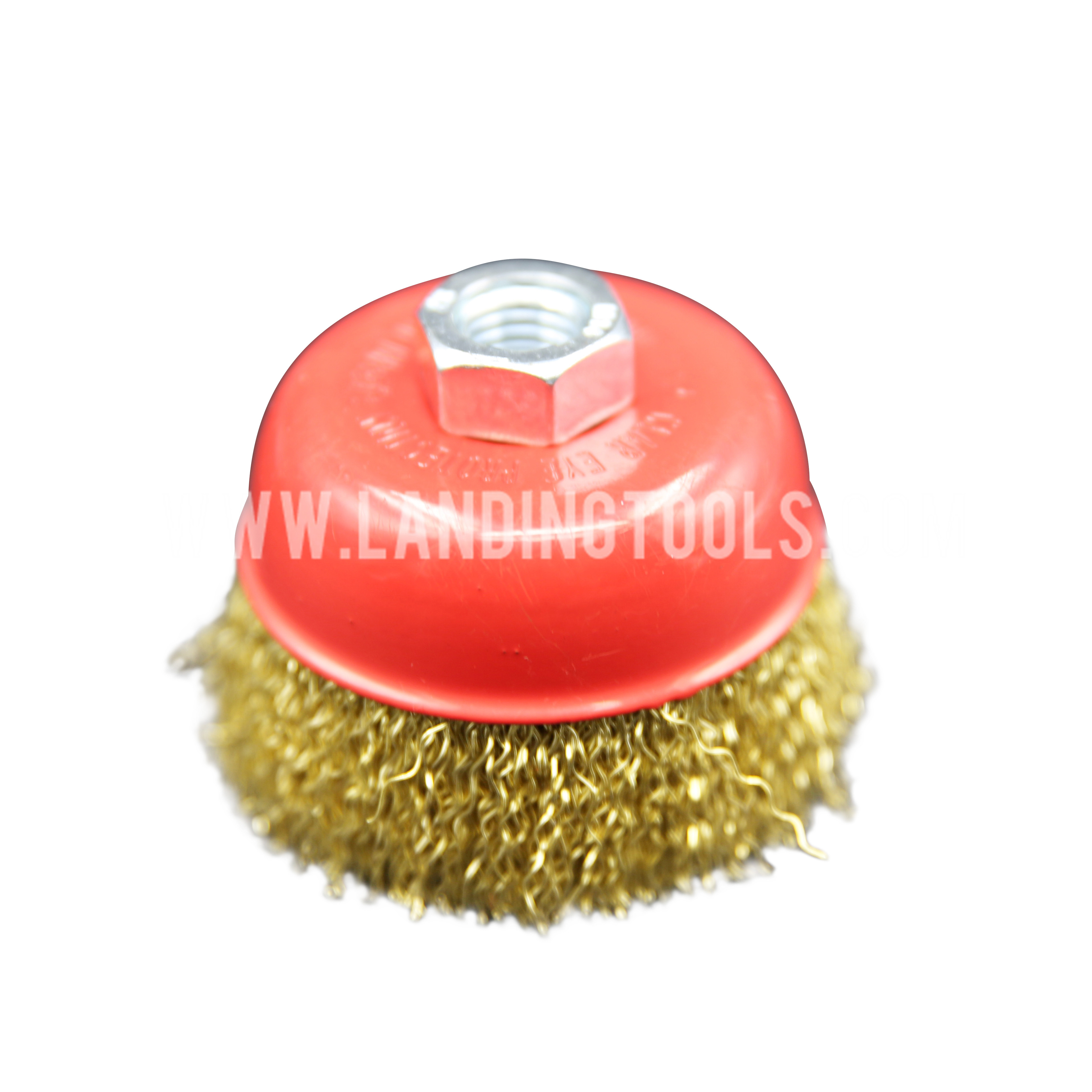 Circular Brushes Crimped Brass Wire 75mm  With Hex Bolt .Use For Angle Grinde  510704