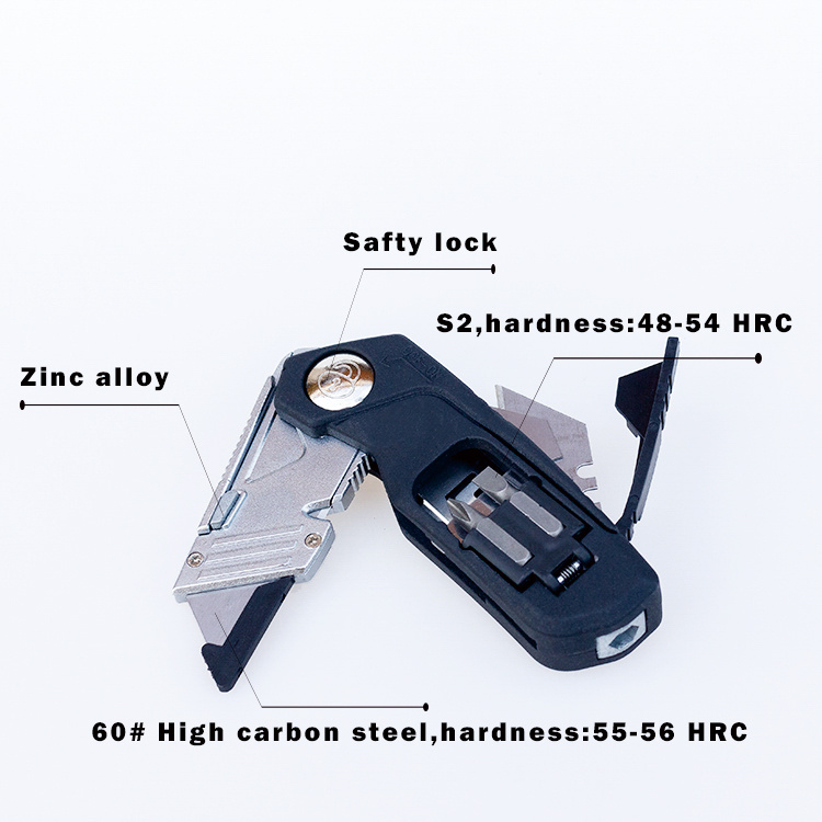 Professional Safety Box Cutter Folding Utility Knife With Screwdriver Bits   385709