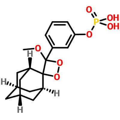 3-(2'-Spiroadamantane)-4-methoxy-4-(3''-phosphoryloxy)phenyl-1,2-dioxetane，122341-56-4，C18H23O7P