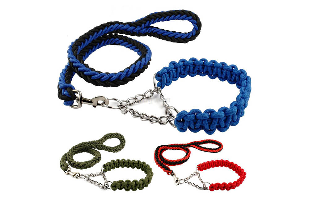 L119 Dog Martingale Braided Collar and Leash