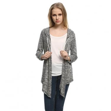 Junior's Lace Back Tab Sleeve Cozy Knit Hooded Cardigan