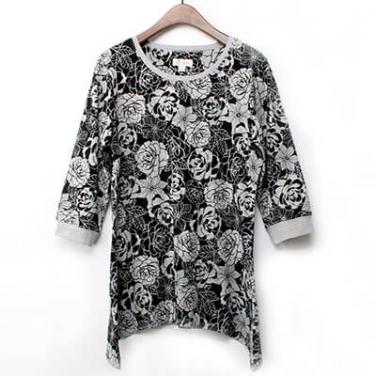 Disperse Printed Long Middle Sleeve Top