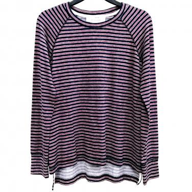 Striped Brushed Sweater Knit Pullover