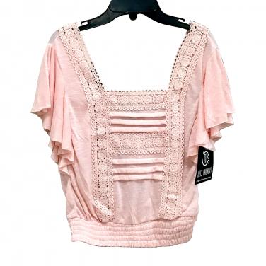 Butterfly Sleeve Square Neck Blush Top