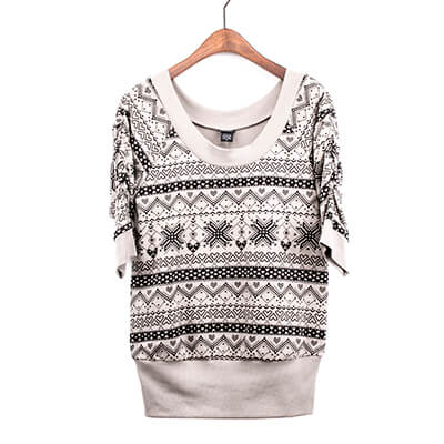 Printed French Terry Pullover