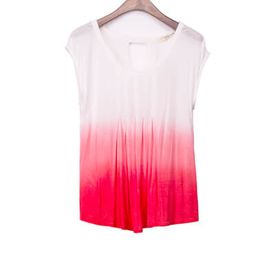 Dip Dyed Scoop Neck Drape Back Rayon Jersey Top