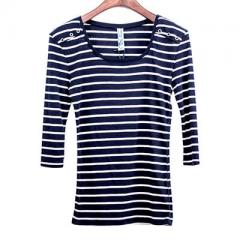 Stripe 3/4 Sleeve T-shirt