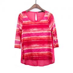 Sweater Knit Fabric Joint With Chiffon Top