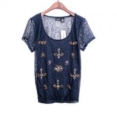 Artisan Sew Beads Embellished Lace Top