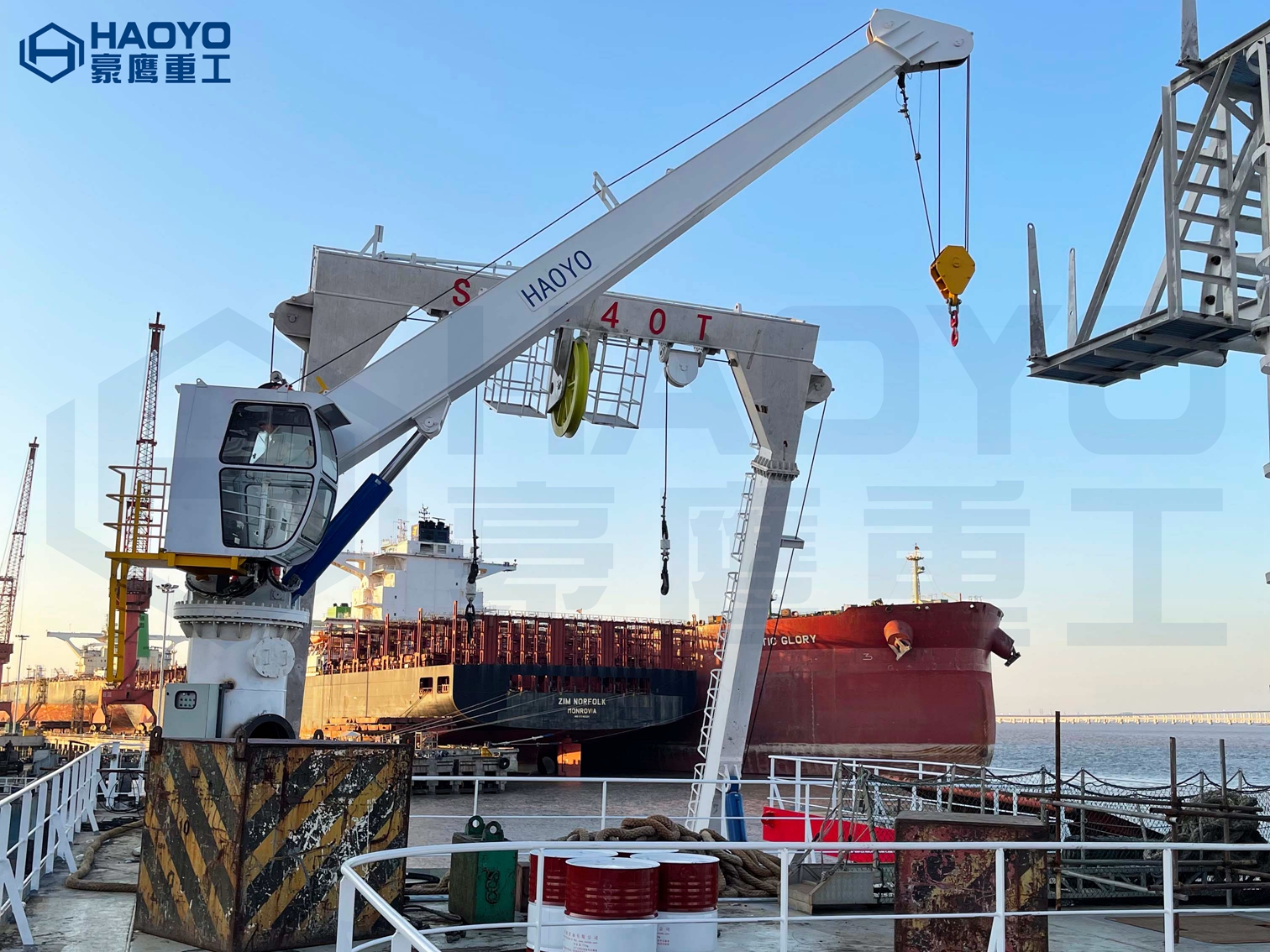 Installation and Test of 10T 12M FIXED BOOM MARINE CRANE
