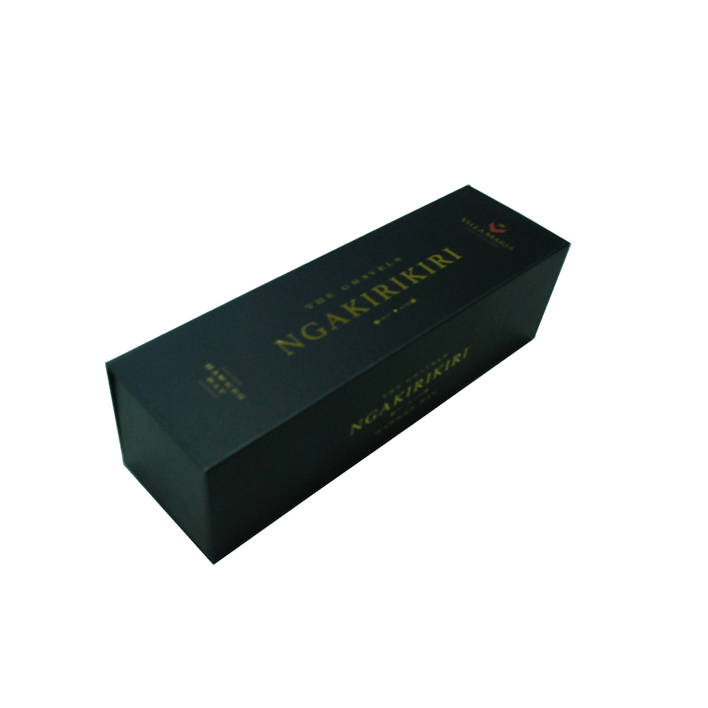 Black Printing One Pack Wine Packaging Box With Hot Foil