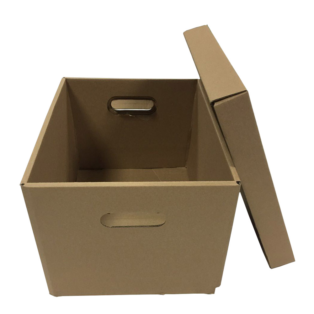 Brown kraft paper archive box with logo printing