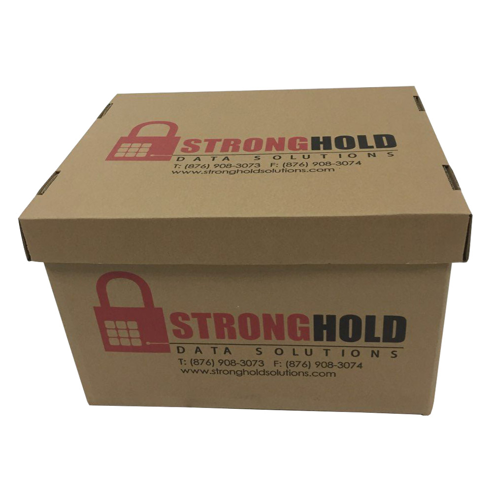 Brown kraft paper archive box with logo printing