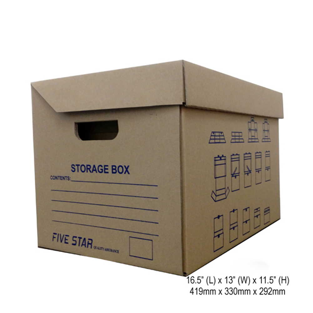 Corrugated document storage box for office using