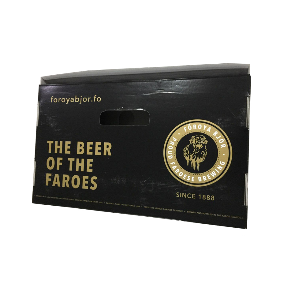 Corrugated Cardboard Six Pack Beer Bottle Holder Box With Window