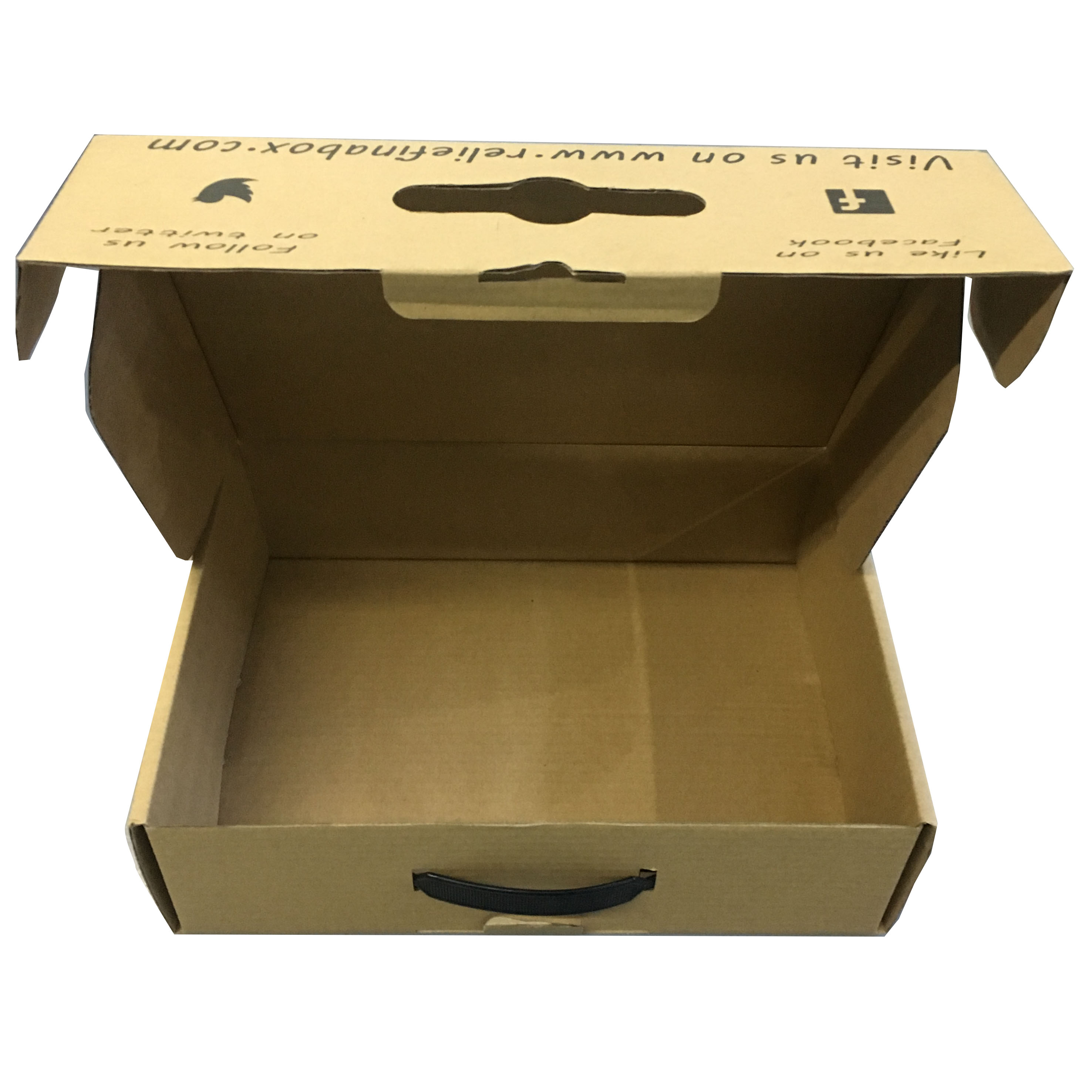 Natural Shipping Box With Plastic Handle