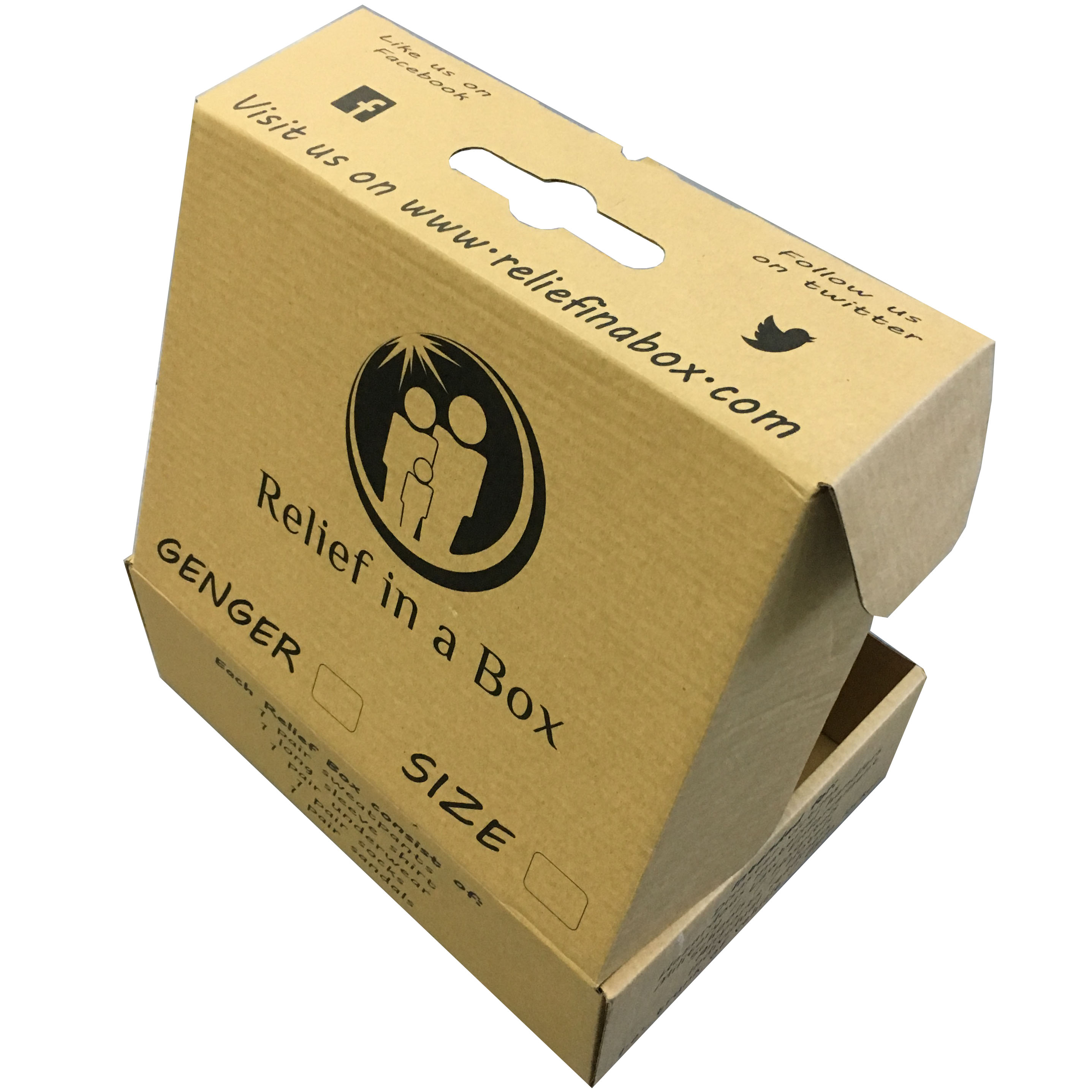 Natural Shipping Box With Plastic Handle