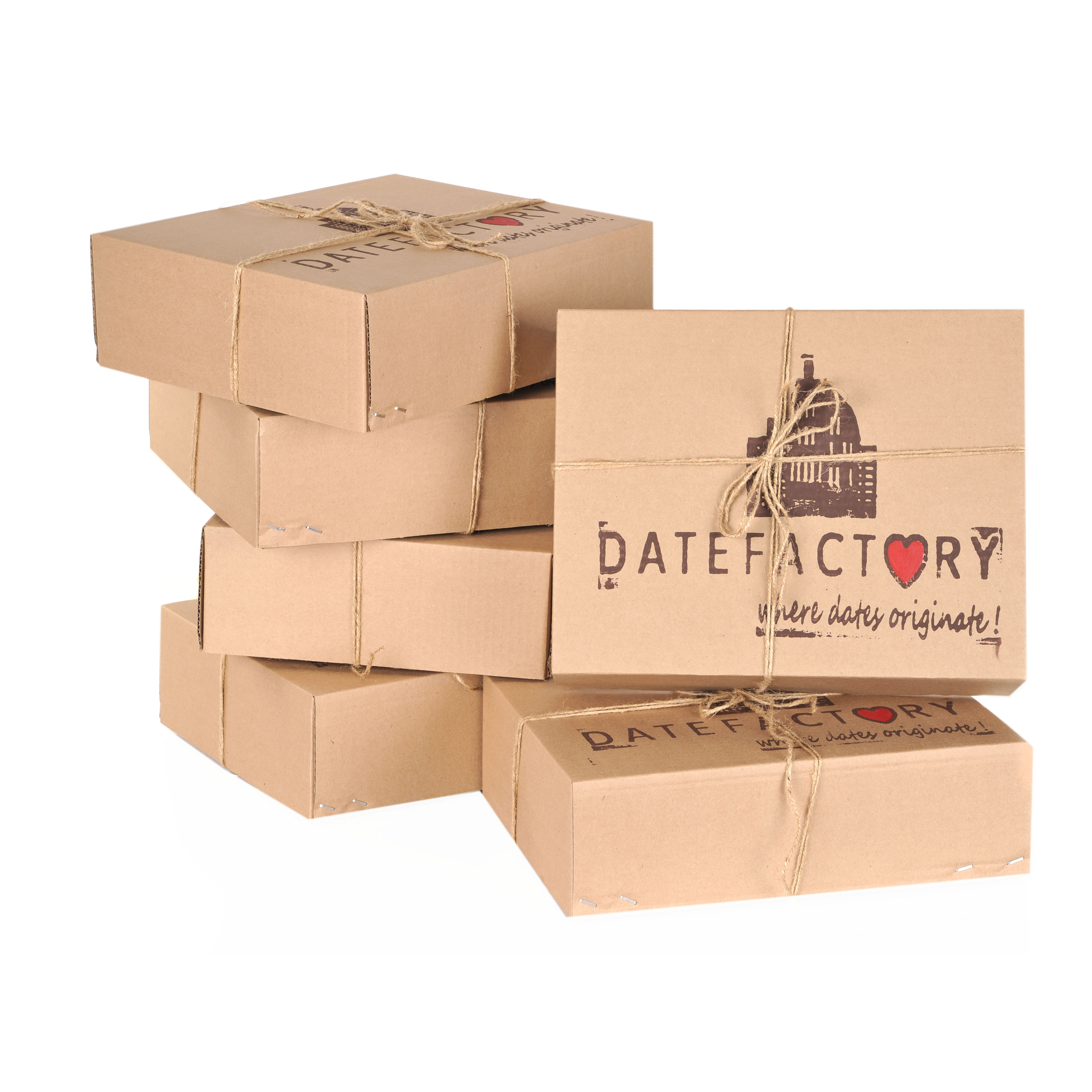 Custom printed packaging dates boxes with handle