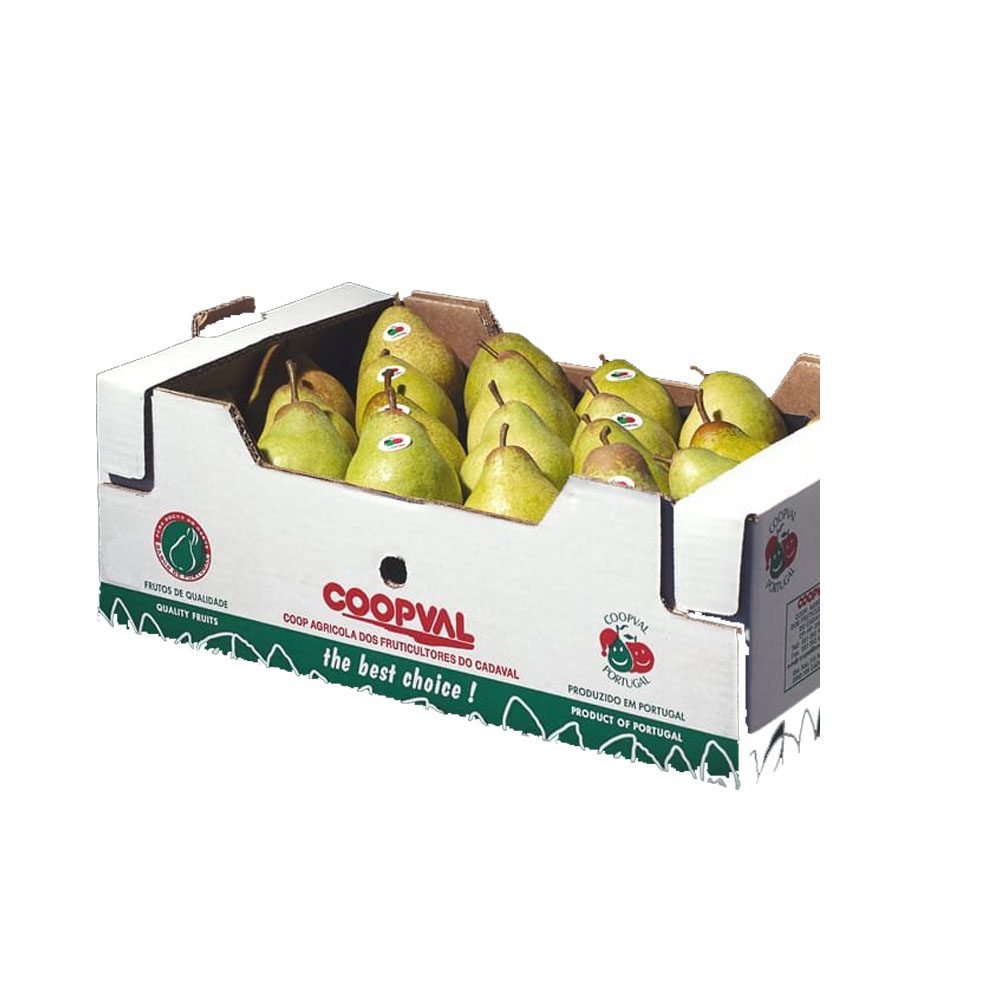 Corrugated Paper Pear Fruit Box with die-cut handle