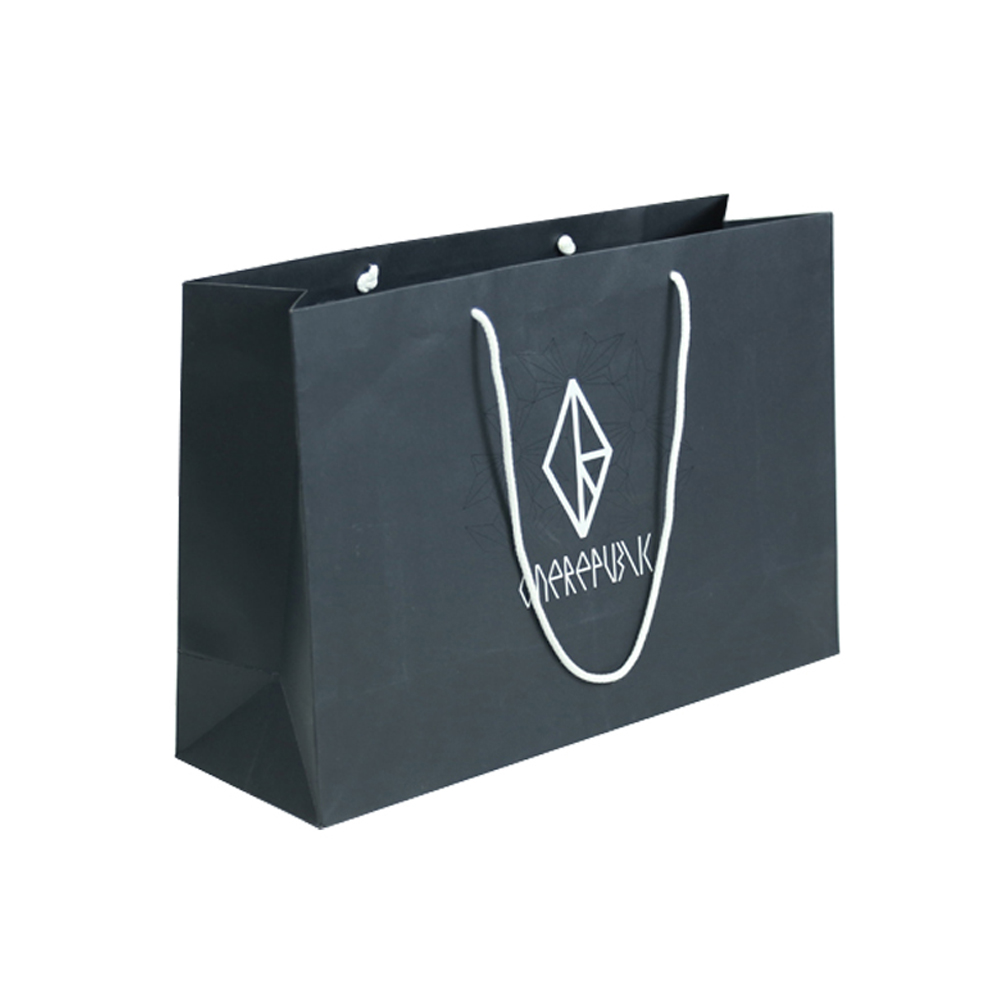 Shopping Paper Bag With White Logo