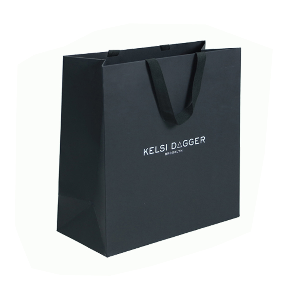 Shopping Paper Bag With White Logo