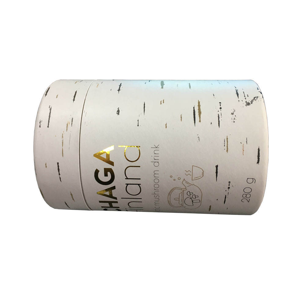 Round paper tube with logo gold foil stamping