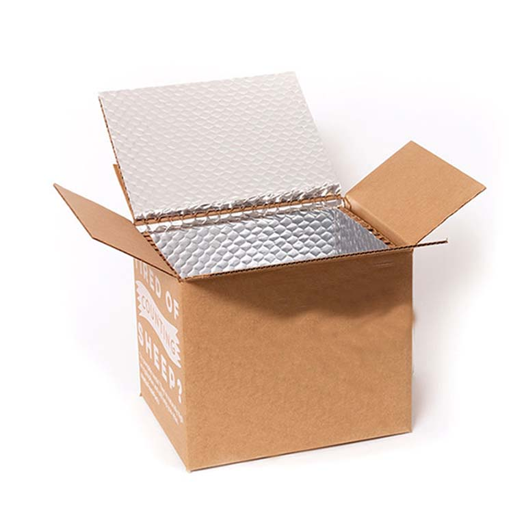 Custom frozen meat corrugated cardboard packaging aluminum foil insulation carton shipping box