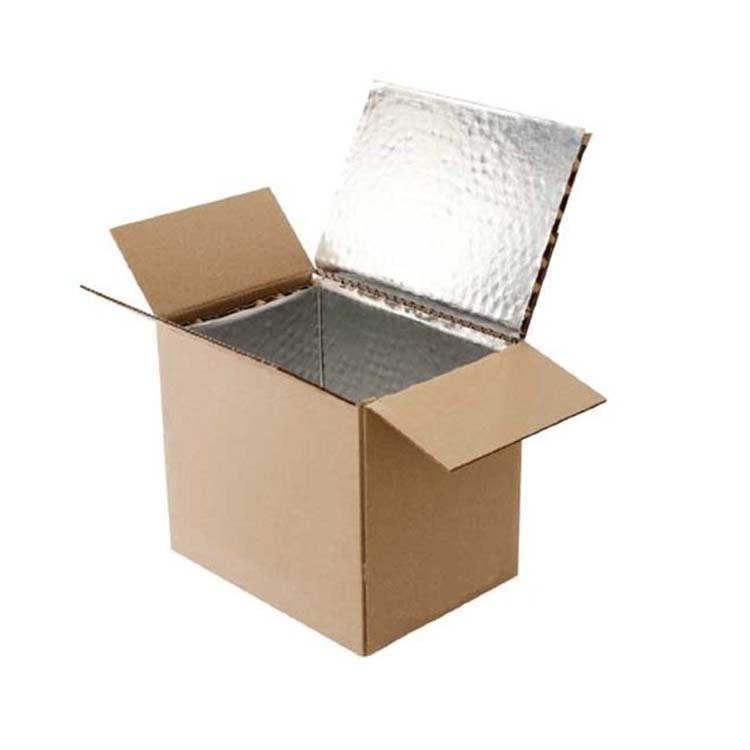 Custom frozen meat corrugated cardboard packaging aluminum foil insulation carton shipping box