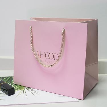 Custom Cardboard Pink Shopping Bags