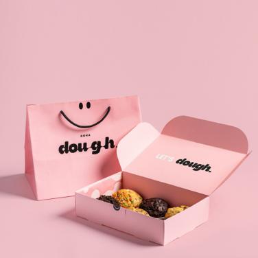 Custom Pink Color Biscuit Cookie Food Packaging Donut Box