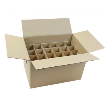 Caja de cartón con separadores para 24 botellas