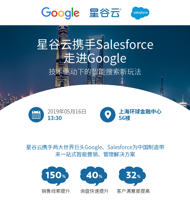 星谷云携手Salesforce走进Google-----技术驱动下的智能搜索新玩法,火热报名中