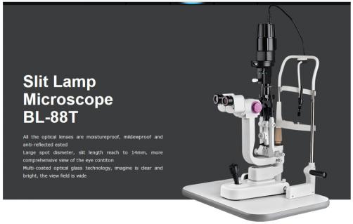 BL-88T Microscopio con lámpara de hendidura (aumento de 3) (ancho de hendidura de 0-14 mm)