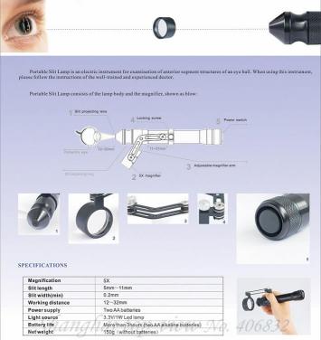 S150 Portable Slit Lamp Microscope