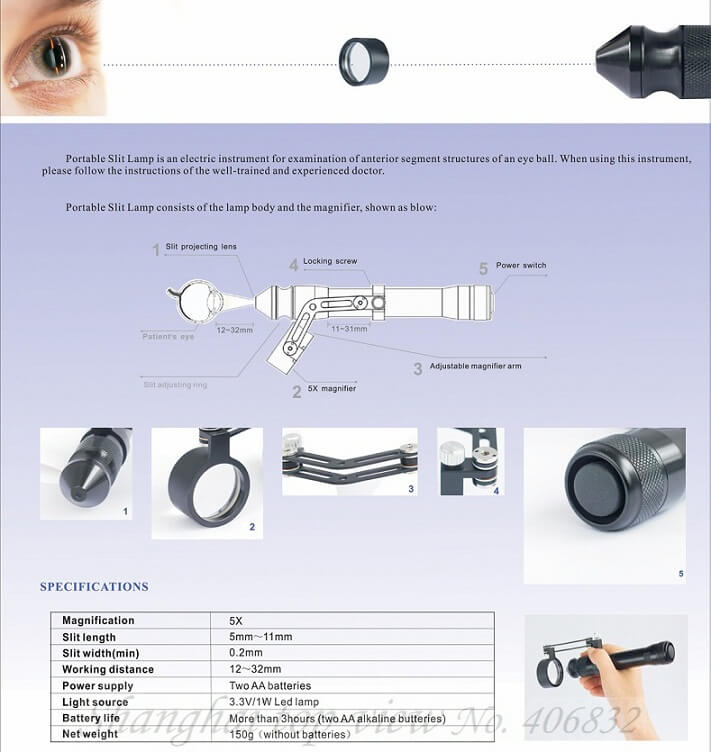 S150 Microscopio portátil con lámpara de hendidura