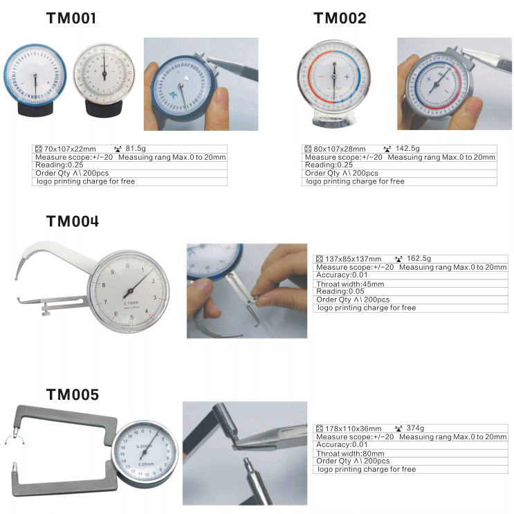 LT-02 Aparato de reloj con medidor de espesor de lente