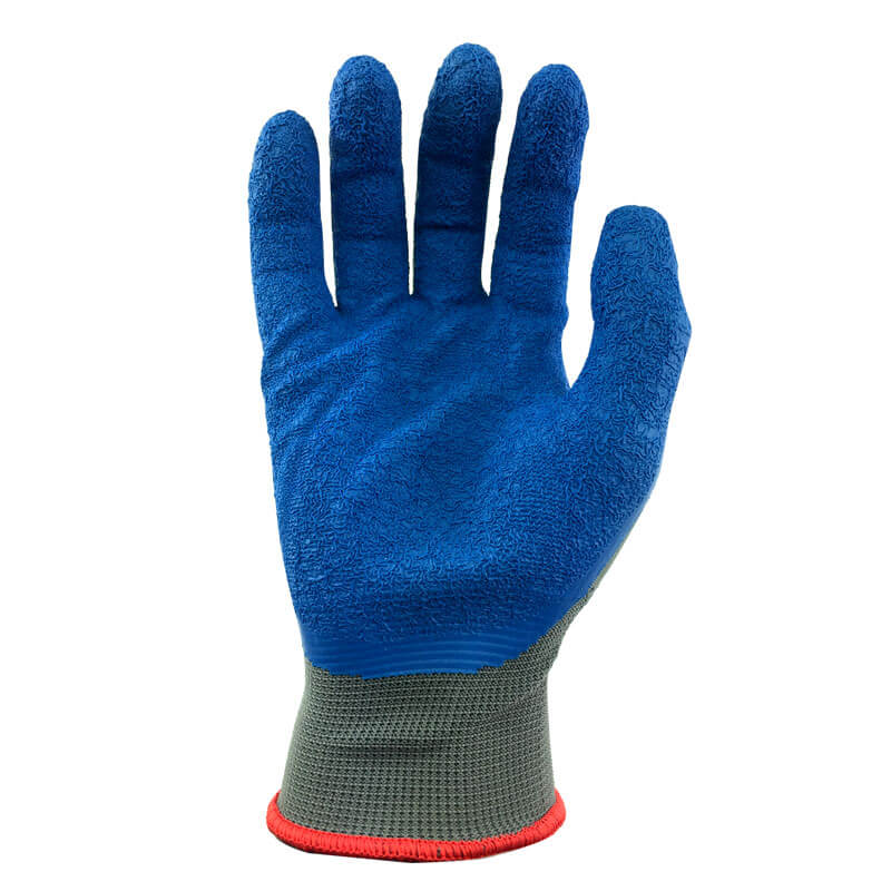 Grey Polyester Dipping Crinkle Latex Construction Safety Gloves - NM1350P-GR/B
