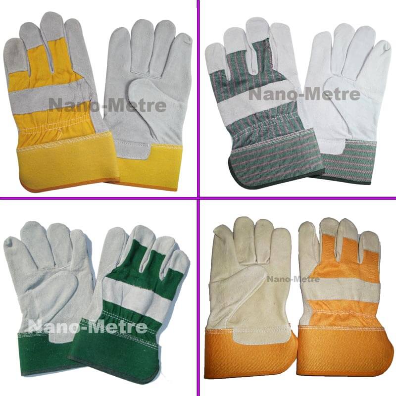Yellow cow split leather protective gloves- CS603