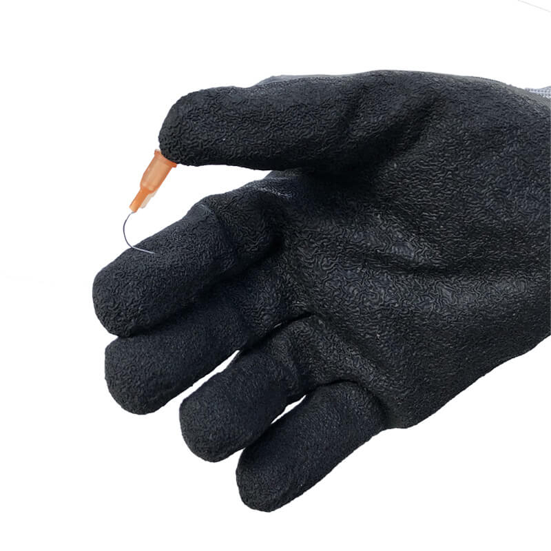 13 Gauge Double NMShield™ Knitted Shell Palm Coated Crinkle Latex Needle Resistant Glove - DY1350NM-NR