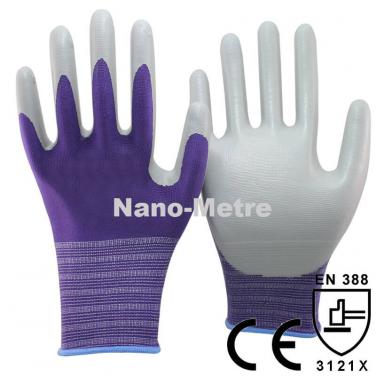 Grey Nitrile Coated Palm Garden Work Glove- NY1350-PP/GR
