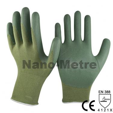 13 Gauge Green Bamboo Fiber Liner Coated Green Foam Nitrile Glove- BB1350FSB-GN