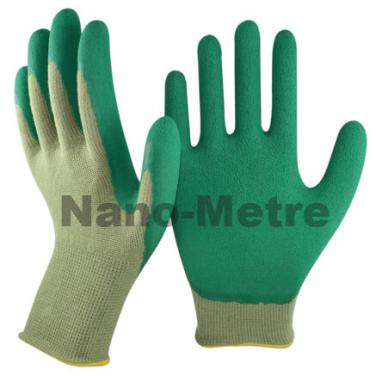 13 Gauge Green Bamboo Liner Coated Foam Latex Palm Glove - BB1350F-GN