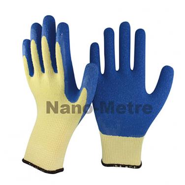 10 Gauge Yellow Aramid Fibers Liner Coated Latex Crinkle Palm Glove - NM10909KV