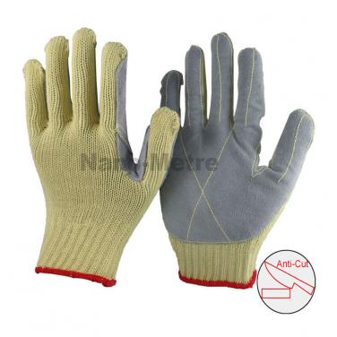 7 Gauge Aramid Fibers Knitted Liner With Cow Split Leather Glove - KV007CS