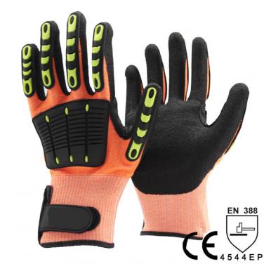 Orange Shock Resistant Mechanics Safety Work Gloves- DY1350AC-OR