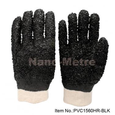 Cotton interlock coated black PVC Glove - PVC1560HR-BLK