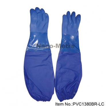 Blue PVC Dipping Glove For Winter Use - PVC1380BR-LC